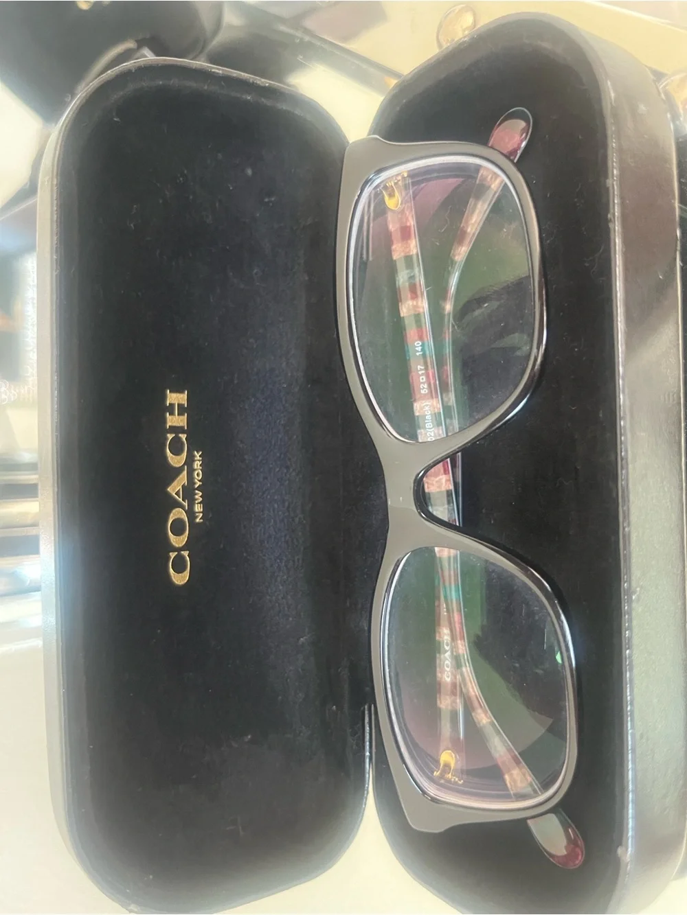 Coach Black Rectangle Glasses with Tortoiseshell